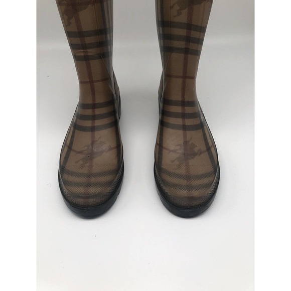 EUC Womens Burberry Nova Check Rain Boots Shoes Weather Designer US 8M EU Sz 39 - Picture 3 of 11